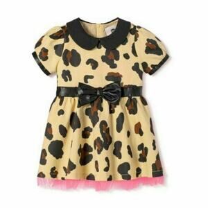 HARAJUKU MINI Target DRESS - 9M 9 Mo - Leopard Print Tutu Faux Leather Trim NWT